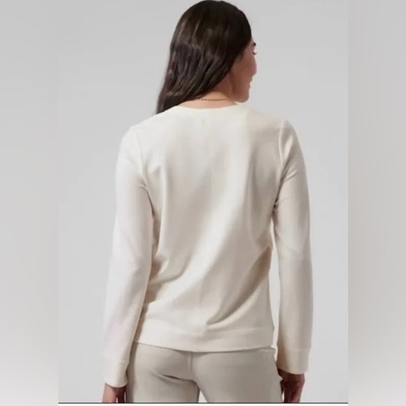 NWOT • ATHLETA Eastbound Half-Zip Sweatshirt, Women’s size L, off-white cream - Picture 2 of 10